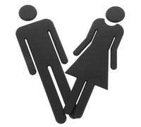 Healifty Placa Señalización Baño Inoxidable Autoadhesiva Hombres y Mujeres Diseño Elegante para Hoteles Restaurantes Centros Comerciales Uso Público