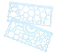 Healifty Plantillas de Dibujo Multifuncionales para Estudiantes 2 Unidades Tamaño Compacto Plástico PP Azul para Dibujo Técnico y Diseño Artístico Escolar