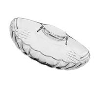 Healifty Plato para Servir Patatas Fritas y Salsa, Plato de Comida con Compartimento para Salsa, Vidrio, Diseño Compacto, para Banquetes y Fiestas Reutilizable
