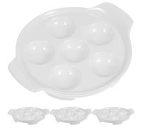Healifty Platos de Cerámica con Asas Dobles para Hornear Caracoles y Mariscos, 7 Pulgadas, Set de 4 Unidades, Material Resistente al Calor, Bandejas Versátiles para Servir y Cocinar