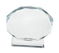 Healifty Premio de Cristal de Pie Placa de Premio de Cristal Octogonal 12x10x3,3cm Fácil de Exhibir y Portátil para Reconocimiento de Jubilación y Logro Despedida y Graduación
