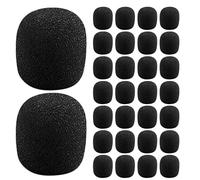 Healifty Protector de Viento para Micrófono Pequeño de Espuma Mini Funda de Esponja Negra 30X22X8Mm 200 Unidades Cubierta de Repuesto para Micrófono de Solapa Adecuado para Uso