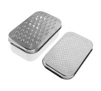 Healifty Rallador de Queso Rallador de Jengibre de Doble Cara con Contenedor y Bol Desmontable, Acero Inoxidable, Plata, Cocina, para Fruta y Jengibre