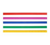 Healifty Regla Magnética de Plástico 29 Cm para Estudiantes, 5 Unidades de Colores Variados (Rojo, Amarillo, Azul, Fucsia, Verde), Reglas Rectas para Dibujo y Medición en Aula, Ligera