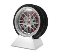Healifty Reloj de Mesa Forma de Neumático de Coche con Movimiento de Cuarzo Silencioso y Base Estable para Decoración de Garaje Dormitorio y Oficina