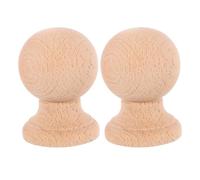 Healifty Remates de Madera Dura sin Terminar 6x4 Cm, 2 Piezas, Balaustres Decorativos Estilo Columna Romana para Postes de Cama, Tapas para Barandillas de Escaleras y Manualidades