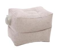 Healifty Reposapiés Inflable Ajustable para Viaje Almohada Cómoda para Pies Bajo Escritorio Cojín Resistente para Oficina y Avión Soporte Ergonómico para Piernas Gris Doble