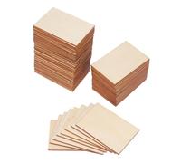 Healifty Rodajas De Madera Rectangulares 7.60X5.10 Pulgadas 60 Piezas Accesorios De Artesanía Diy Para Decoración De Hogar Manualidades Proyectos Creativos