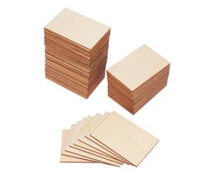 Healifty Rodajas De Madera Rectangulares 7.60X5.10 Pulgadas 60 Piezas Accesorios De Artesanía Diy Para Decoración De Hogar Manualidades Proyectos Creativos