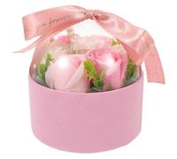 Healifty Rosas de Jabón Perfumadas en Caja Rosa para Obsequio de Cumpleaños y Día Madre Flores Decorativas para Baño Dormitorio y Ambiente Romántico Jabón Corporal Aroma Floral