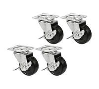 Healifty Ruedas Giratorias de Goma 2 Pulgadas con Freno Silencioso para Muebles y Carritos Juego de 4 Ruedas Bloqueables Resistentes y Protectoras para Suelos con Placa de Apoyo