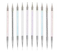 Healifty Set de 5 Pinceles de Doble Punta para Decoración de Uñas Bolígrafos Punteadores para Nail Art Herramientas Precisas para Diseño y Punteado Salón y Uso Profesional