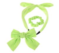 Healifty Set De Accesorios Cabello 3 Piezas Conjunto De Diadema Lazo, Horquilla y Coletero Verde Para Niñas Uso Diario Cuidado Facial