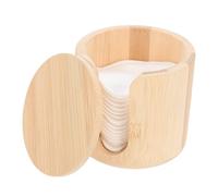 Healifty Set de Discos Desmaquillantes Reutilizables de Fibra de Bambú Estuche de Bambú Almohadillas de 3 Capas para Limpieza Facial Suave y Esponja Cosmética Ecológica