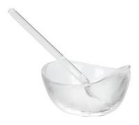 Healifty Set Pequeño de Bol de Vidrio Transparente y Cuchara para Mezclar Mascarillas Faciales Caseras Recipiente para Aceites Esenciales Adecuado para Salón de Belleza y Preparación de