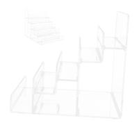 Healifty Soporte De Exhibición Acrílico Transparente Forma De Escalera, Organizador De Bolsos y Monederos De 5 Niveles, 17 Cm De Altura 3.5 Cm De Ancho por Nivel, para Mostradores y Tiendas