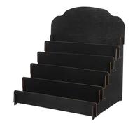 Healifty Soporte de Madera para Tarjetas de Felicitación Organizador Escalonado para Postales y Cosméticos Estante de Exhibición de Escritorio con Gran Capacidad y Diseño Flexible