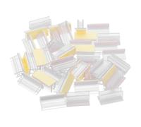 Healifty Soporte para Tarjetas de Presentación Autoadhesivo de Escritorio Expositor Transparente Clip Pequeño y Base de Espuma para Oficina Restaurante y Etiquetas Paquete de 100