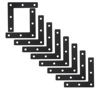 Healifty Soportes de Esquina en L de Acero Laminado en Frío, Color Negro, 80 Mm, 20 Piezas, Placa Plana para Fijación y Reparación de Muebles, Uso Industrial y Doméstico