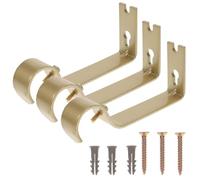 Healifty Soportes para Barras de Cortina Fijos de 1 Pulgada 3 Piezas en Metal Dorado Resistentes Oxidación para Montaje en Pared en Hogar y Oficina