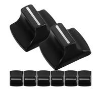 Healifty Tapa de Perilla Deslizante para Mezclador de Consola 4 Mm, 8 Piezas Negras de Plástico, Repuesto para Faders y Potenciómetros, Adecuado para Paneles de Dj y Equipos de Audio