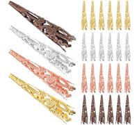 Healifty Tapas de Cuentas para Joyería de Bricolaje 42 Mm, Metálicas Mezcladas, 120 Piezas Espaciadoras Cónicas para Pulseras y Collares, Accesorios Manualidades Bisutería Color Aleatorio