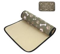 Healifty Tapete de Comida para Mascotas, Tapete para Cuenco de Perro y Gato, Antideslizante, Aislante Térmico, Microfibra, Esponja y Lámina Plástica, Café, para Comederos de Mascotas