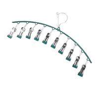 Healifty Tendedero Curvo de Acero Inoxidable para Secar Calcetines y Ropa Interior, Pinzas Antideslizantes a Prueba de Viento, Diseño Compacto y Multiusos para Lavandería en Hogar (10