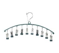 Healifty Tendedero para Calcetines y Ropa Interior De Acero Inoxidable Pinzas Antideslizantes, Tamaño Compacto, Color Azul Peacock, para Secado Balcón y Viajes, 10 Clips Resistente Al Viento