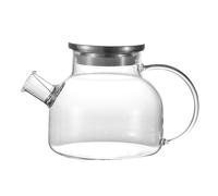 Healifty Tetera de Vidrio Transparente 1 Litro Colador Extraíble y Tapa de Acero Inoxidable Resistente al Calor para Infusión de Té Flores y Medicina Herbal Adecuado para Hogar y Cocina