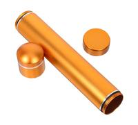Healifty Tubo de Cigarro, Tubo para Guardar Cigarros de Aleación de Aluminio, Dorado, Portátil y Ligero, para Uso Diario y Aventuras al Aire Libre