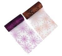 Healifty Tul de Halloween Diseño de Telaraña 2 Rollos de Poliéster Gasa Decorativa Creativa para Manualidades DIY Adecuado para Decoración y Apoyabrazos