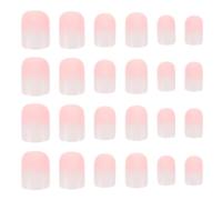 Healifty Uñas Postizas a Presión Cuadradas Cortas Blancas Efecto Degradado, 24 Piezas Cobertura Total, Set 6 Juegos para Manicura y Pedicura en Bodas, Fiestas y Uso Diario