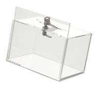 Healifty Urna Transparente de Acrílico con Cerradura para Recaudación de Fondos, Caja de Donaciones Segura con Ranura Frontal para Billetes y Papeletas, Buzón Práctico para Oficina