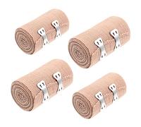 Healifty Vendaje elástico de gasa, vendaje elástico, vendaje universal con 8 clips de metal, respetuoso con la piel, vendaje médico para muñecas, tobillos y rodillas (5 cm x 2 unidades + 7,5 cm x 2