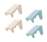 Healifty Zapatero Compacto para Hogar, Estante para Guardar Zapatos Doble Capa, Material PP Ligero Antideslizante, Diseño Ahorro Espacio, Uso Multifuncional, Pack De 4 Unidades (2 Azul 2 Caqui