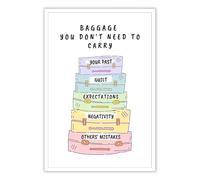 Healing and Moving On Poster - Motivational Affirmation Art to Release Emotional Weight, Uplifting Print for Bedroom, Home Office Decor (Unframed,08x12inch(20x30cm))