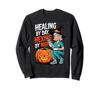 Healing by Day, Hexing by Night Nurses Witchews Halloween Sudadera
