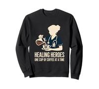 Healing Heroes Una taza de café a la vez Enfermera VA Sudadera
