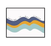 Healing Is Not Linear Mindfulness Print Mental Health Wall Art for Therapy Office Counsellor Psychologist Gift Self Care(Unframed,08x12inch(20x30cm))