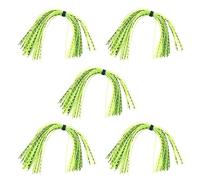 Heallege Faldas de Silicona, Faldas de Plantilla de Goma, 5 mechones de hebras, Señuelos de Pesca, Kits de reemplazo de Faldas para señuelos DIY, cebos de Pesca
