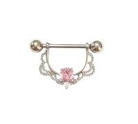 HEALLILY 1 par de Abrazaderas de Pezón de Mama Clip de Anillo de Cristal Juguetes de Estimulación de Seno Despedida de Soltera para Mujeres Suministros de Fiesta de Pareja de Mujer Suministros Rosa