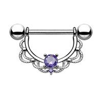 HEALLILY 1 par de Abrazaderas de Pezón de Mama Clip de Anillo de Cristal Juguetes de Estimulación de Mama Despedida de Soltera para Mujeres Mujer Pareja Favores de Fiesta Suministros Púrpura