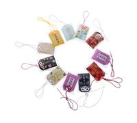 HEALLILY 10 amuletos japoneses Omamori con bordado intrincado, bolsas de bendición colgantes tradicionales para salud, riqueza, éxito, dijes ligeros para la suerte, para coche, hogar y protección