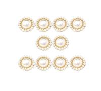 HEALLILY 10 Botones Con Forma De Flor Y Cierre De Perlas Redondas Para Cosido Accesorios De Costura Mujer Decoración Ropa Manualidades Diy 0.90X0.90X0.19In