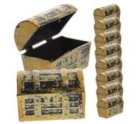 HEALLILY 10 Piezas Cofre Tesoro Miniatura Decorativo Pirata Vintage para Fiesta y Casa de Muñecas Realista