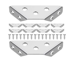 HEALLILY 10 Soportes Angulares de Acero Inoxidable para Muebles, Tirantes de Esquina Multifuncionales para Sillas y Sofás Instalación Estable y Refuerzo Adicional