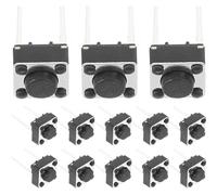 HEALLILY 100 Piezas Pulsador Táctil Botón Pulsador para Pcb de Plástico Negro, 2 Patas, 6x6x4,3/5/7 Mm, Control Táctil Ligero, Fácil Instalación, para Placa de Pruebas