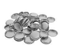 HEALLILY 100piezas Chapas de Botella Planas Plateadas sin Junta para Manualidades DIY Decorativas y Creativas para Fiestas y Accesorios
