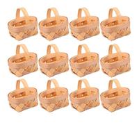 HEALLILY 12 minicestas tejidas con asas, cestas de regalo de caramelos, cestas de madera tejidas a mano para bodas, fiestas de cumpleaños